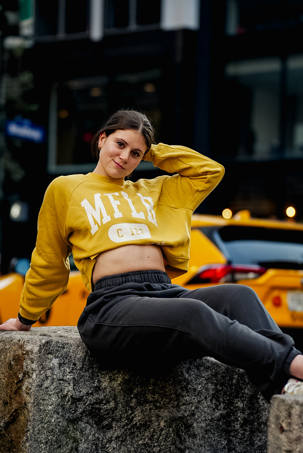 TRAINING DEP'T CROP CREWNECK / HONEY MUSTARD