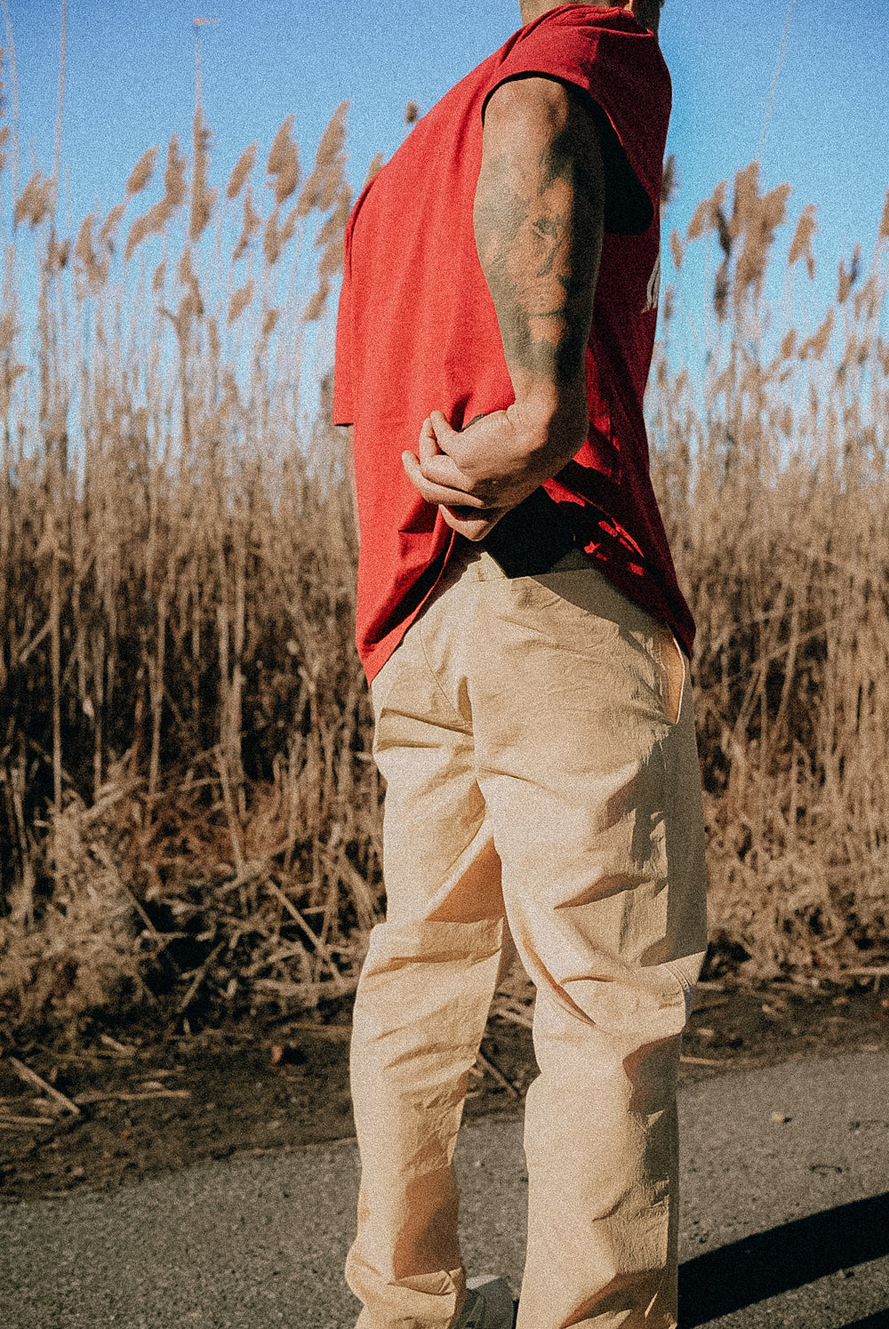 Move Fast Khaki Nylon Track Pants