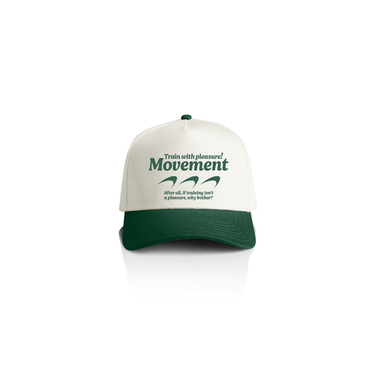 Train With Pleasure Hat | Off White / Green