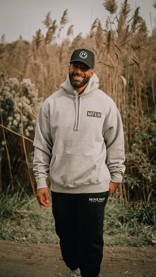 BOLD BOX HOODIE / ATHLETIC HEATHER