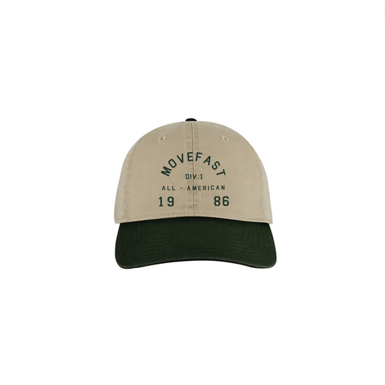 ALL AMERICAN DAD HAT / DARK GREEN N KHAKI