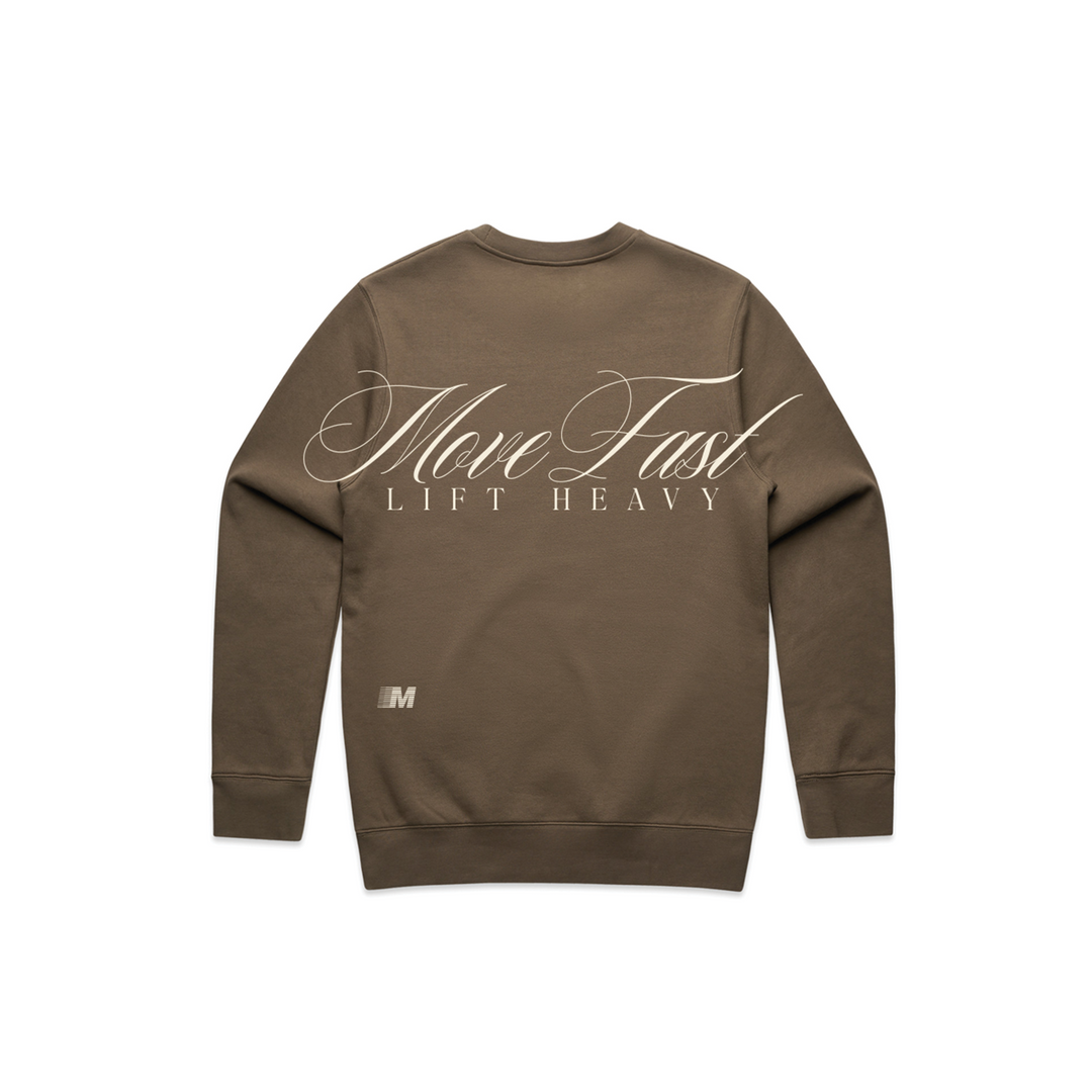 ANGEL SCRIPT CREW SWEATSHIRT / TREE TRUNK